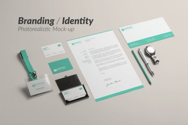 企业品牌办公文具等距样机素材模板 Branding / Identity Mock-up