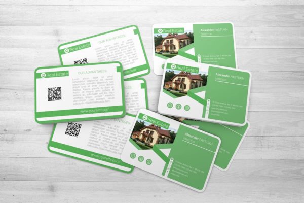 企业名片设计堆叠样机素材模板 Business Card Mock-Up