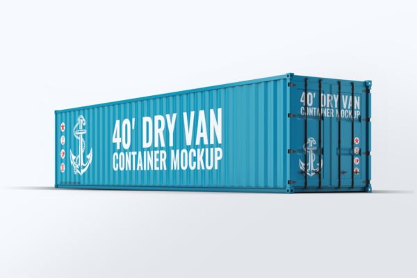 40英尺集装箱外观图案设计样机素材模板 40ft Dry Van Container Mock-up