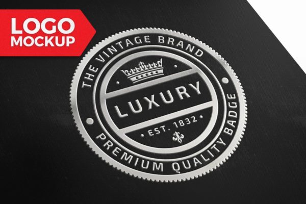 品牌商标＆Logo设计预览样机素材模板 Silver Logo Mockup