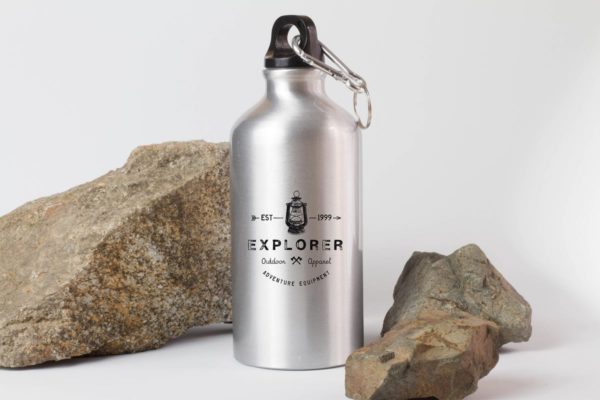 钢本色运动水杯样机素材展示模板 Sport Bottle Mock Up