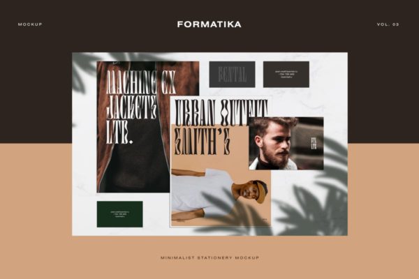 极简主义品牌文具样机素材模板V3 Pental No. 3 – Minimalist Stationery Mockup