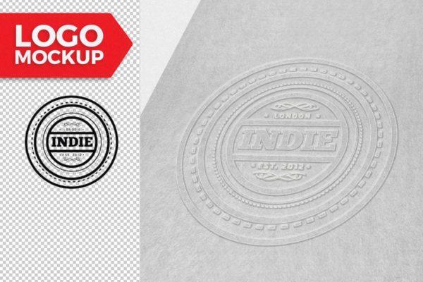 凸版印刷效果Logo设计展示样机素材 Logo Mock-Up