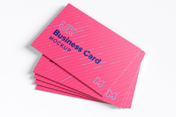 UK标准规格企业名片印刷效果图样机素材02 UK Business Cards Mockup 02