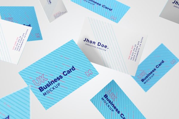 英国尺寸规格企业名片设计预览样机素材10 UK Business Cards Mockup 10