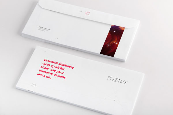 企业信头信封设计效果图样机素材02 Letterhead Envelope Mockup 02