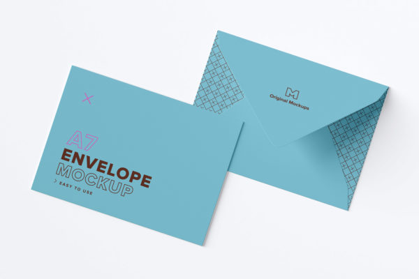 A7尺寸大小信封设计样机素材模板 A7 Envelope Exterior Layout Mockup
