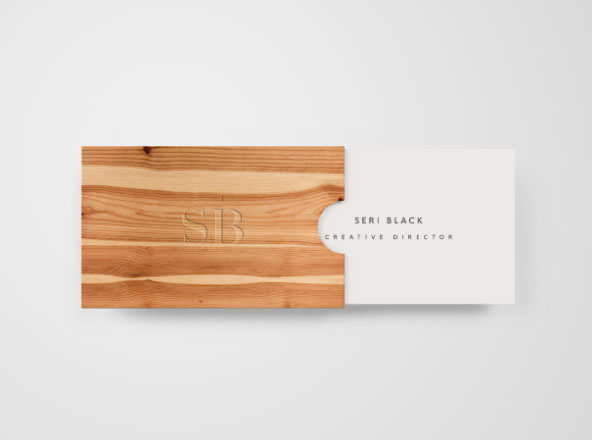 木制名片盒＆名片设计样机素材模板 Wooden Box Business Card Mockup
