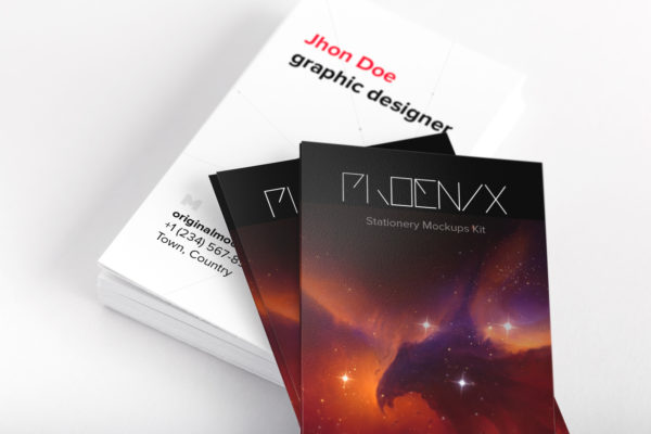 企业名片设计双面印刷效果图样机素材04 Business Cards Mockup 04