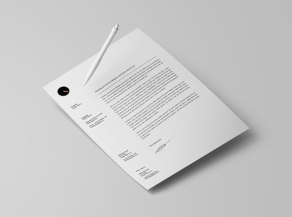 PSD信纸信头设计样机素材模板 PSD Letterhead Mockup