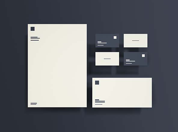 企业品牌标识设计效果图办公用品样机素材模板 Birds-eye Branding Mockup