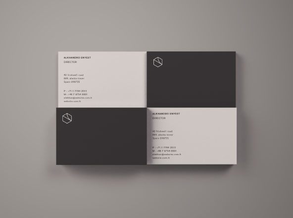 名片设计俯视图样机素材模板 Business Cards Mockup Top View