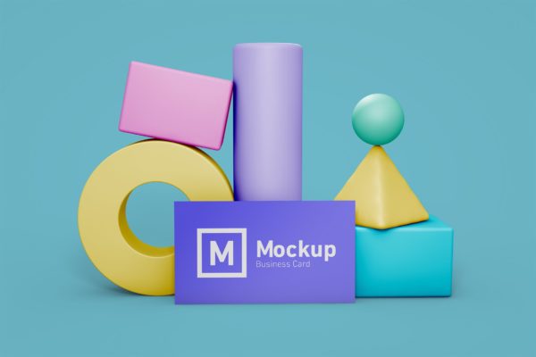 企业名片设计立面效果图样机素材模板 Business Card Still Life Mockup