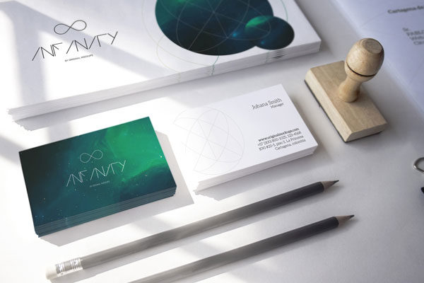 简约风格企业VI设计预览图样机素材 Stationery Mockup 8