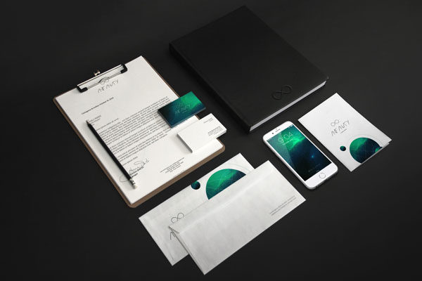 企业公司Logo设计效果图演示办公用品套件样机素材 Stationery Mockup 6