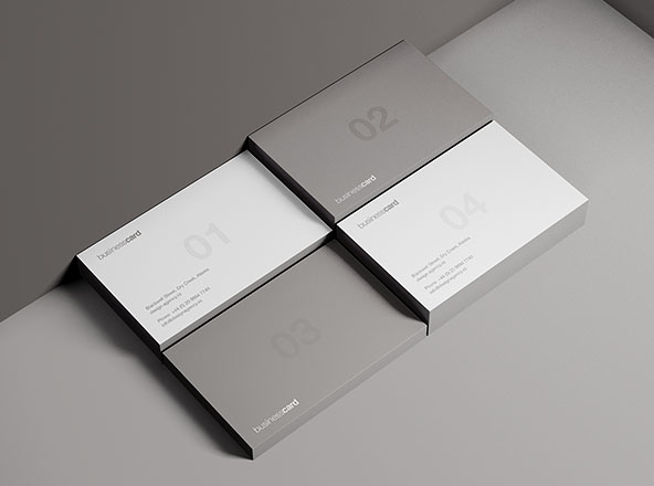 现代简约风企业名片设计图预览样机素材 Modern Business Card Mockup