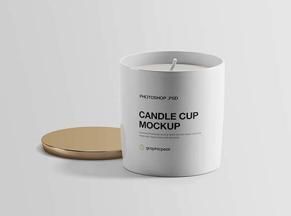 蜡烛杯定制外观设计样机素材模板 Candle Cup Mockup