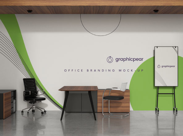 办公室装修效果图企业VI场景样机素材模板 Office Branding Scene Mockup