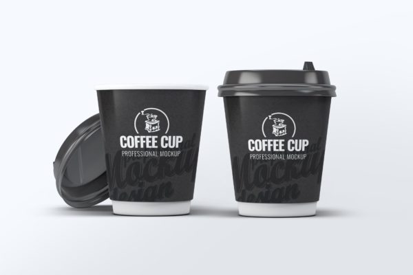 咖啡纸杯外观设计效果图样机素材模板 Coffee Cup Mock-Up V.2