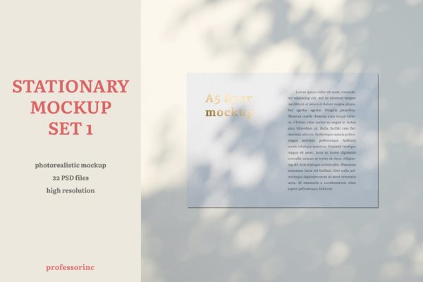 品牌VI设计系统办公用品印刷品套件样机素材 Stationary Mockup — Set 1