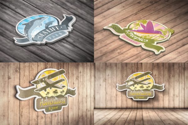 3D效果Logo商标设计效果图样机素材 3D Logo Mock Up