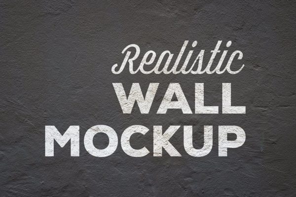 逼真水泥墙刷漆效果Logo设计/字体设计样机素材模板 Realistic Wall Mockup