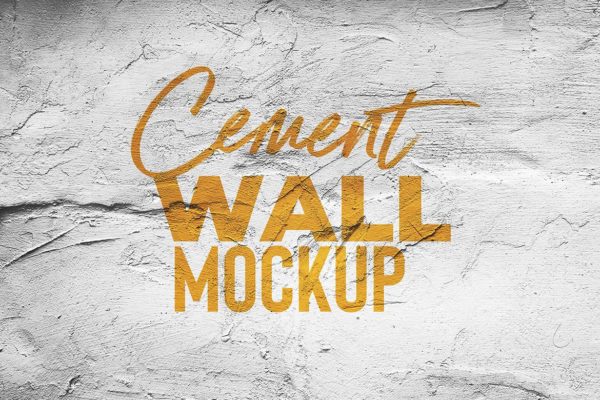 Logo设计水泥墙刷漆效果图样机素材模板 Cement Wall Mock Up