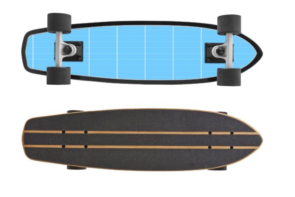 滑板外观设计俯视图&底部图样机素材模板 Skate_Board_Mockup