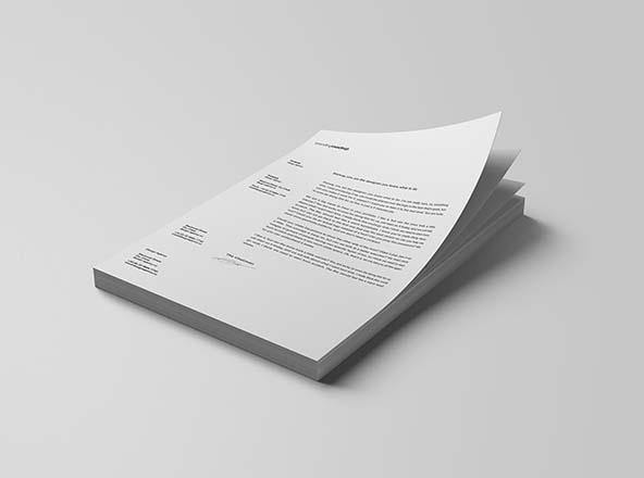 堆叠式信纸设计效果图样机素材模板 Stacked Letterheads Mockup