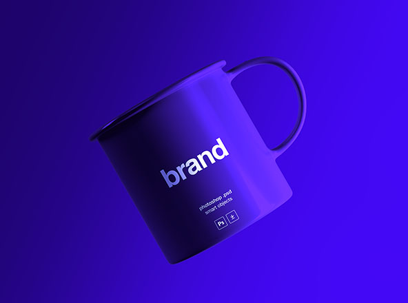 复古茶杯悬浮效果图样机素材模板 Floating Tea Cup Mockup