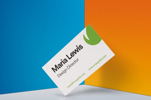 企业名片设计侧立效果图样机素材模板v2 Business Card Mockup 02