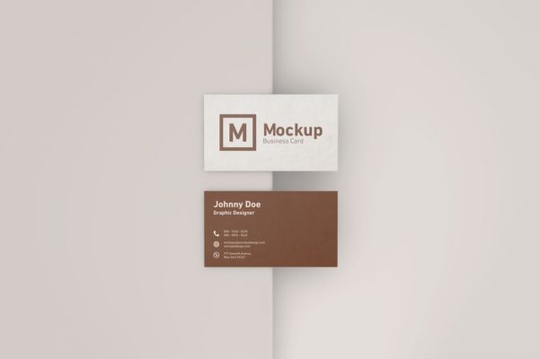 高端企业商务名片设计效果图样机素材模板 Elegant Business Card Mockup