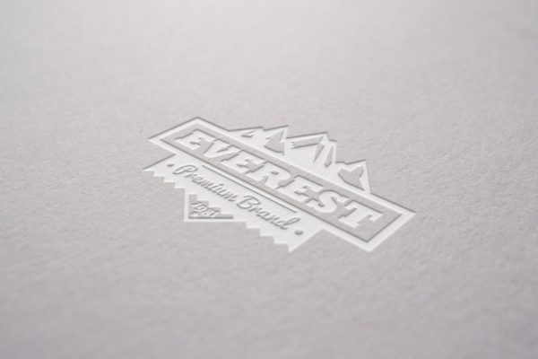 Logo品牌商标凹印效果图样机素材模板 Digged Paper Mockup