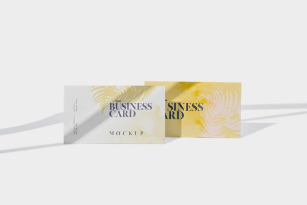 企业名片侧立面效果图样机素材模板 Business Card Stack Mockup in 90×50 Format