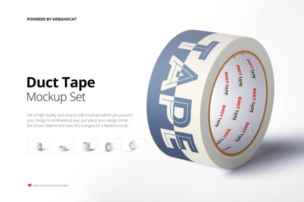 纸胶带外观图案设计样机素材 Paper Duct Tape Mockup