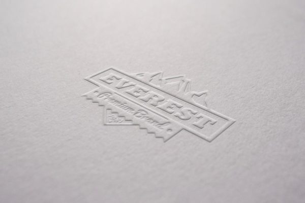 Logo品牌商标凸印效果图样机素材模板 Embossed Paper Mockup