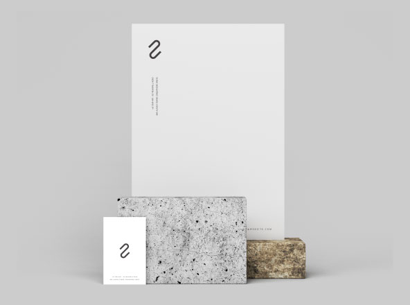 信封设计&企业名片设计效果图样机素材 Letterhead and Business Card Branding Mockup