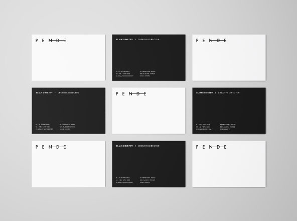 企业名片设计等距网格效果图样机素材 Uniform Overhead Business Cards Mockup