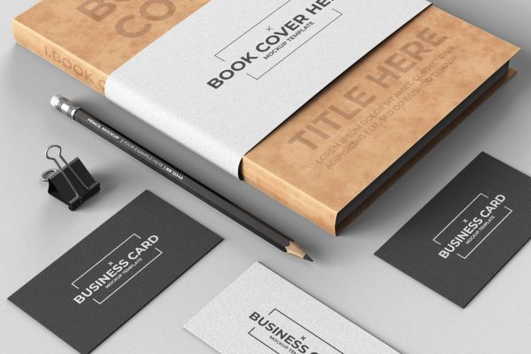 企业品牌设计效果图办公用品样机素材模板 Corporate Stationery Mock-Up Template