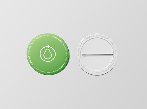 别针纽扣徽章设计样机素材 Pin Button Badge Mockup