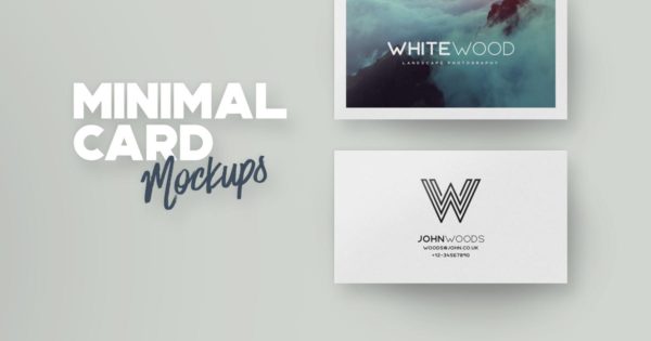 极简主义设计风格名片设计效果图样机素材 Minimal Card Mockups