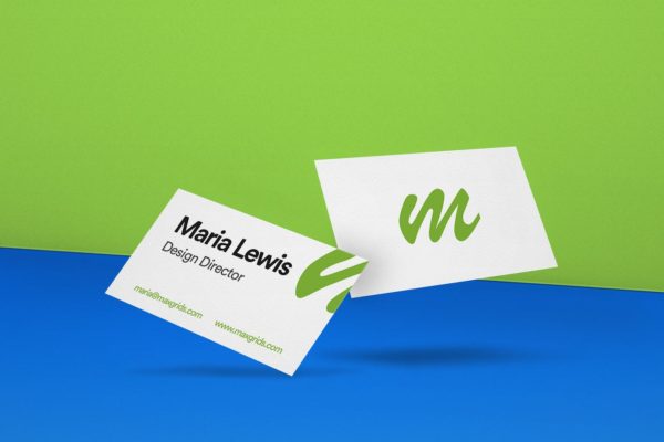 简约名片设计效果图样机素材03 Business Card Mockup 03