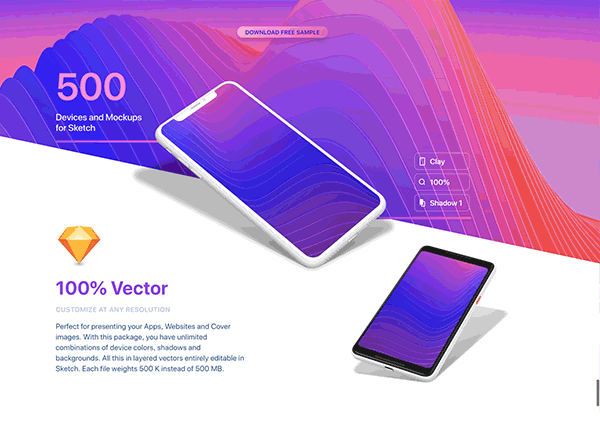 蚂蚁素材下午茶：超级漂亮的苹果安装UI设计展示模型精选Mockups[iPhone X，Android,iPad，Sketch,1.32GB]