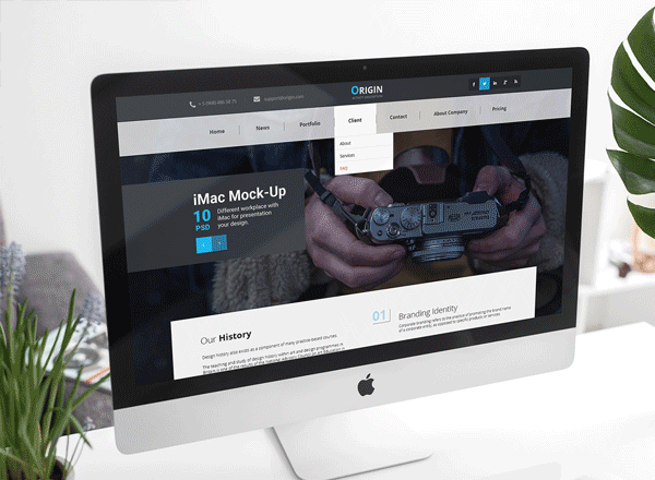 蚂蚁素材下午茶：一套时尚完美的苹果iMac电脑网页设计展示模型精选[PSD]