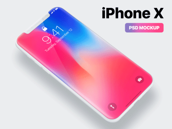 Dribbble设计师分享的免费 iPhone X mockup