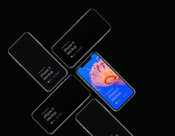 移动设备样机精选：iPhone X 智能手机样机&场景 [兼容PS,Sketch;共4.76GB]
