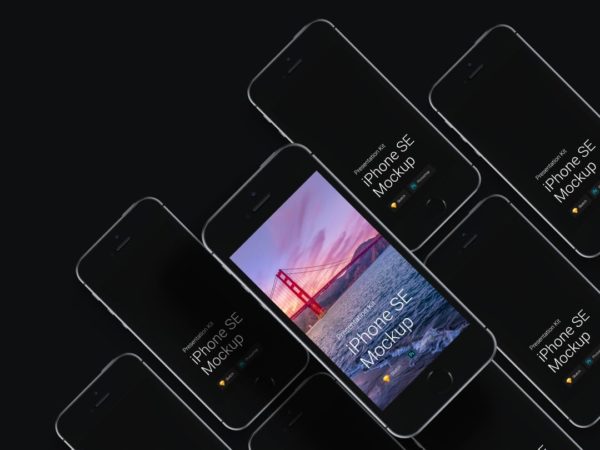 超级主流桌面&移动设备样机系列：iPhone SE 智能手机样机 [兼容PS,Sketch;共3.13GB]
