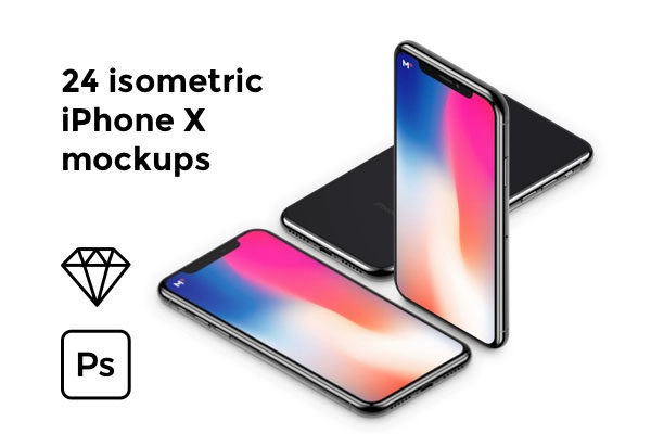 第一素材下午茶：有质感的多角度iPhone X样机模型精选[sketch,PSD]