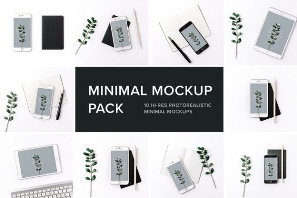 iPad & iPhone 真实场景样机模板素材 Minimal Mockup Pack Photorealistic