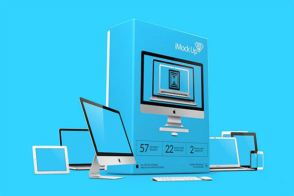 57种不同的苹果手机电脑设备VI样机展示模型精选mockups